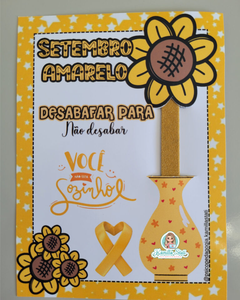 Cart Ezinhos Setembro Amarelo Psicopedagoga Kamilla Stati