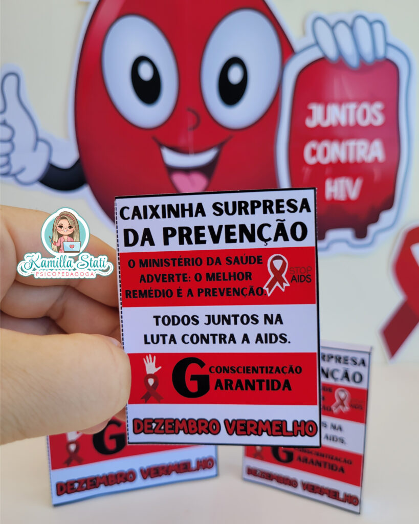 Kit caixinhas de prevenção dezembro vermelho Psicopedagoga Kamilla Stati