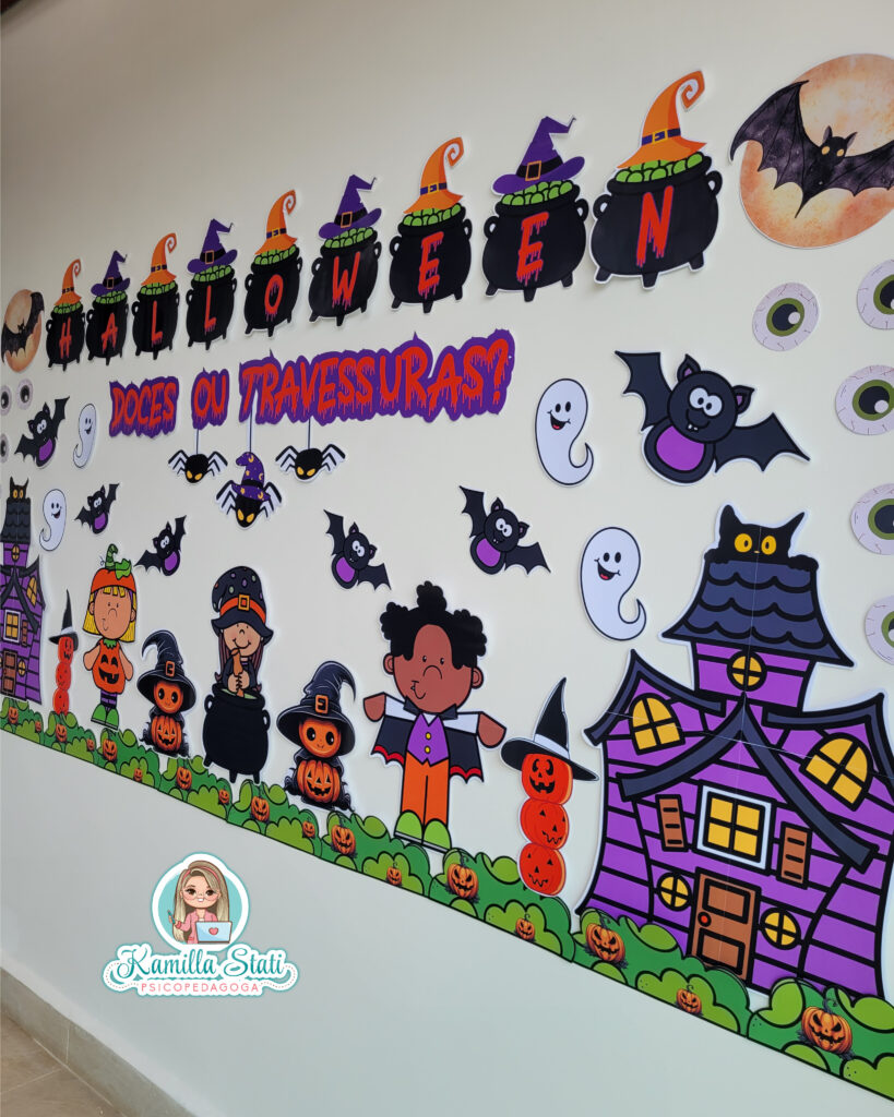 Painel dia do halloween Psicopedagoga Kamilla Stati