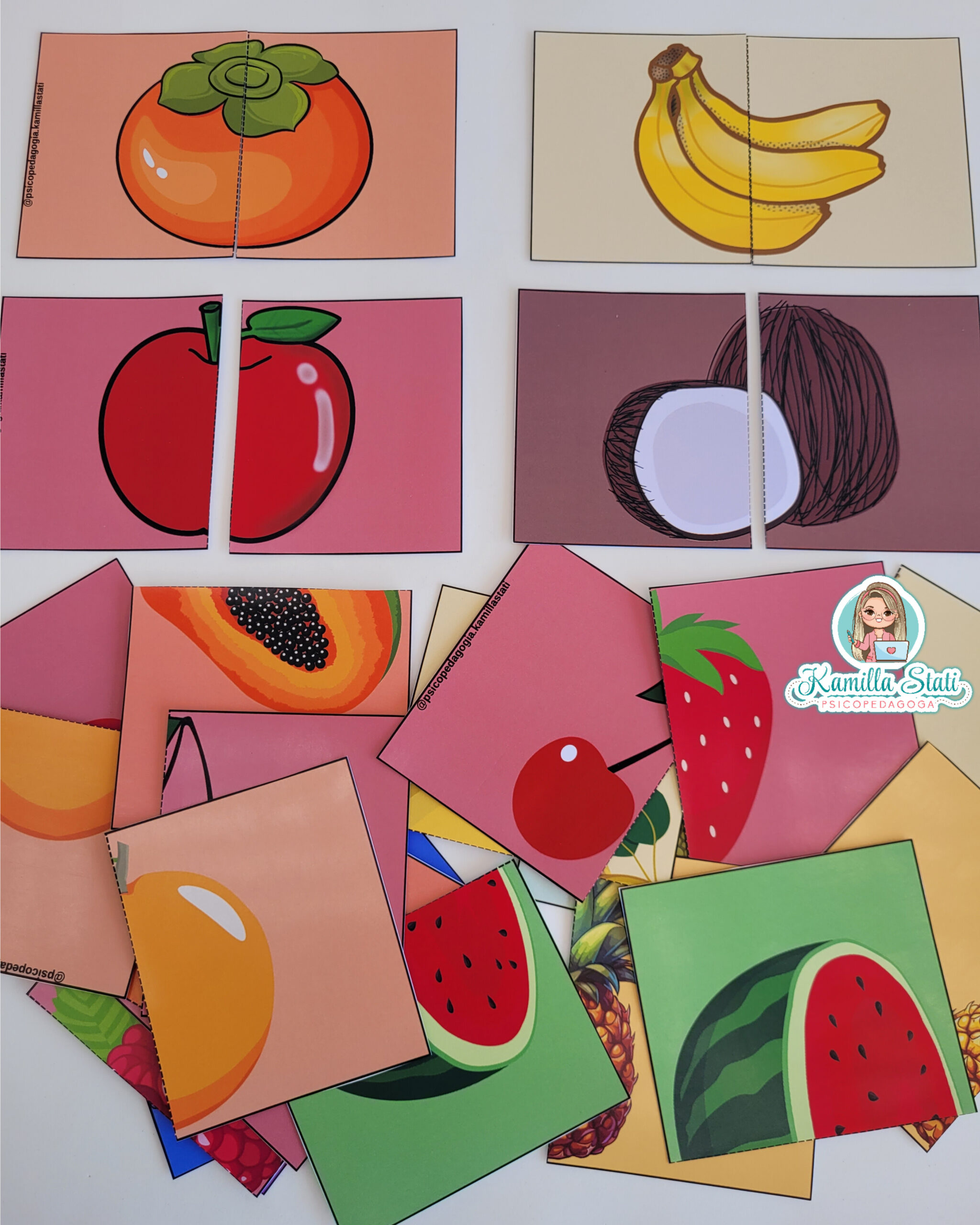 Quebra-cabeça frutas atividade pedagógica - Regador de Ideias- Jogos  Educativos