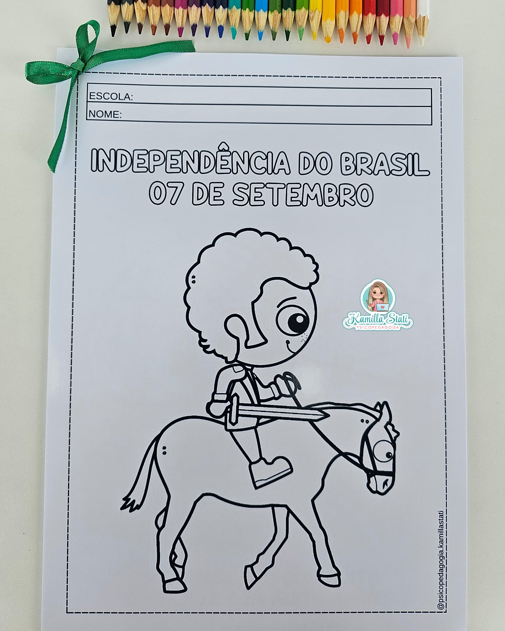 Desenhos para colorir 07 de setembro - Psicopedagoga Kamilla Stati