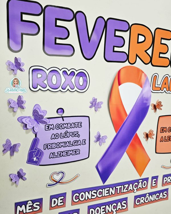 Painel fevereiro roxo e laranja - Image 3