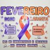 Painel fevereiro roxo e laranja