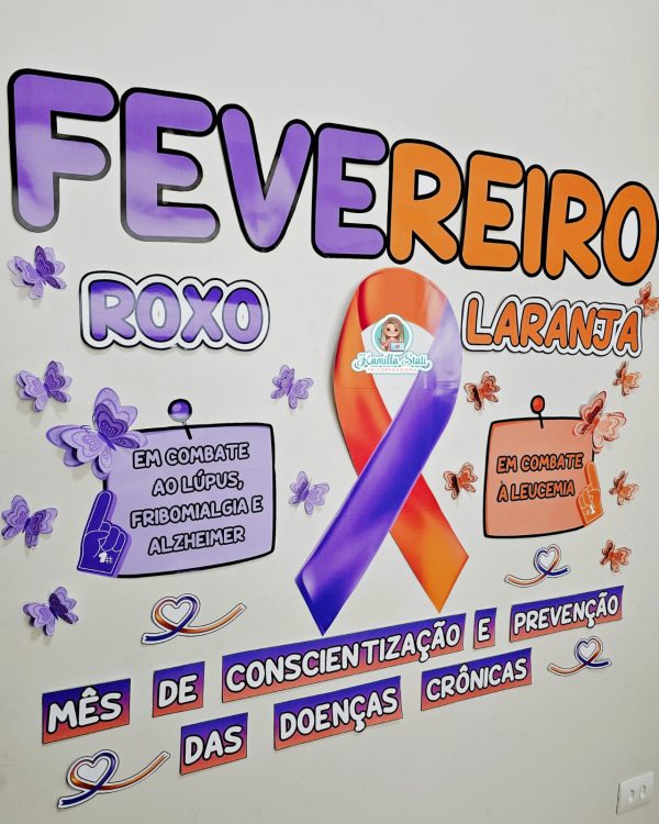 Painel fevereiro roxo e laranja - Image 2