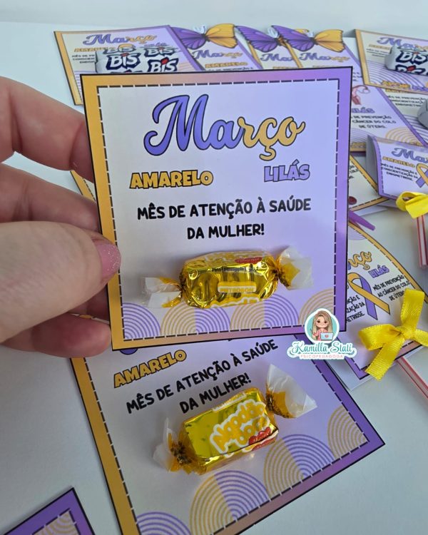 Lembrancinhas março amarelo e lilás - Image 6