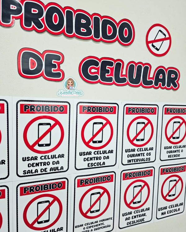 Placas proibido uso de celular nas escolas - Image 2