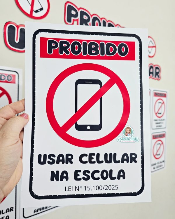 Placas proibido uso de celular nas escolas - Image 4