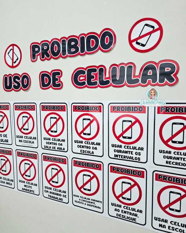 Placas proibido uso de celular nas escolas - Image 5