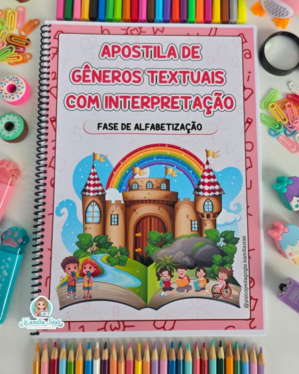 Apostila de gêneros textuais com interpretação: fase de alfabetização