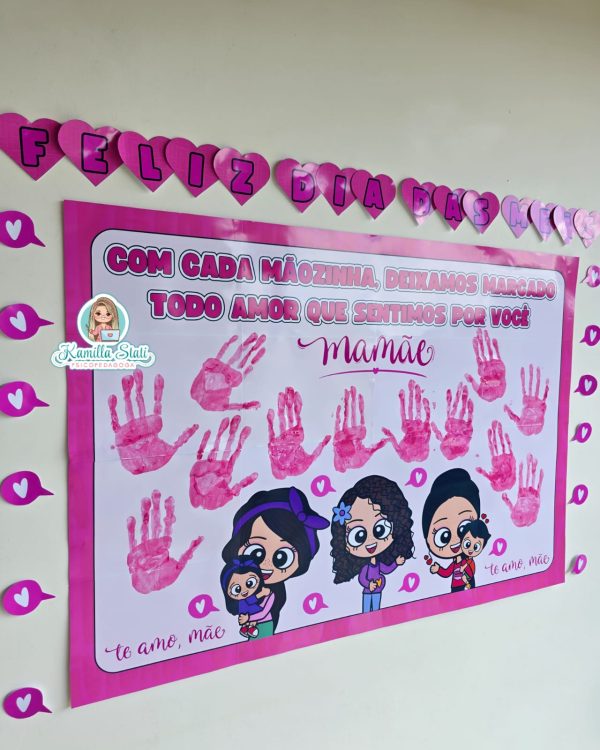 Mural das mãozinhas dia das mães
