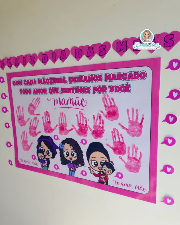 Mural das mãozinhas dia das mães - Imagem 2
