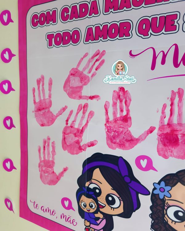 Mural das mãozinhas dia das mães - Imagem 6