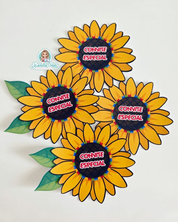Convite para festa junina girassol - Imagem 2