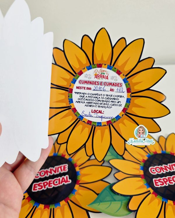 Convite para festa junina girassol - Imagem 4