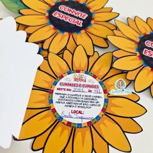 Convite para festa junina girassol