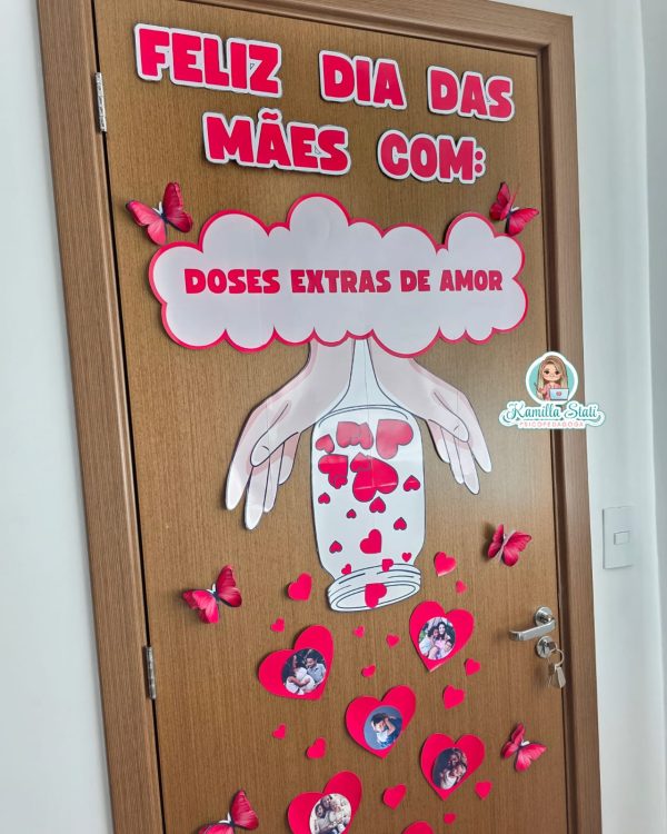 Decoração de porta dia das mães doses extras de amor - Image 3