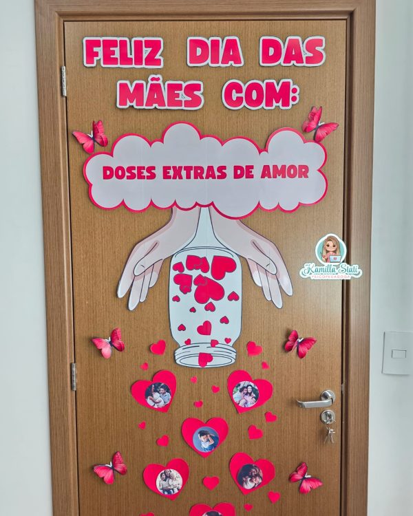 Decoração de porta dia das mães doses extras de amor - Image 4