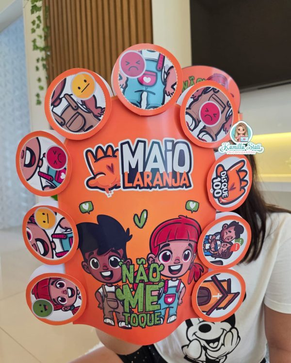 Luva Maio Laranja Não me toque - Image 2