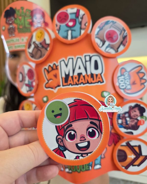 Luva Maio Laranja Não me toque - Image 4