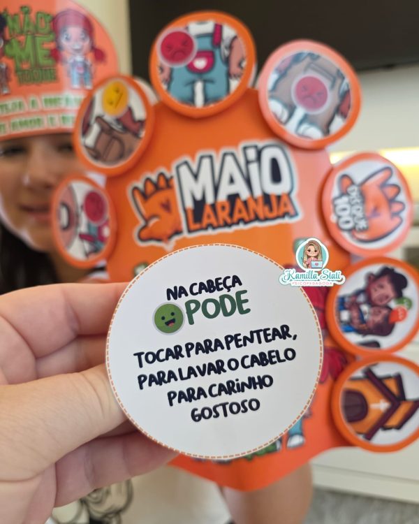 Luva Maio Laranja Não me toque - Image 5