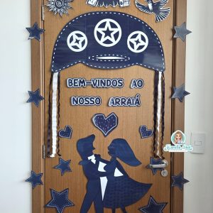Decoração de porta cordel bem-vindos