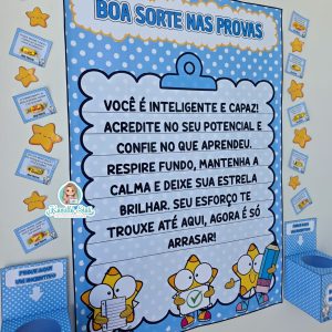 Mural + lembrancinhas boa sorte nas provas