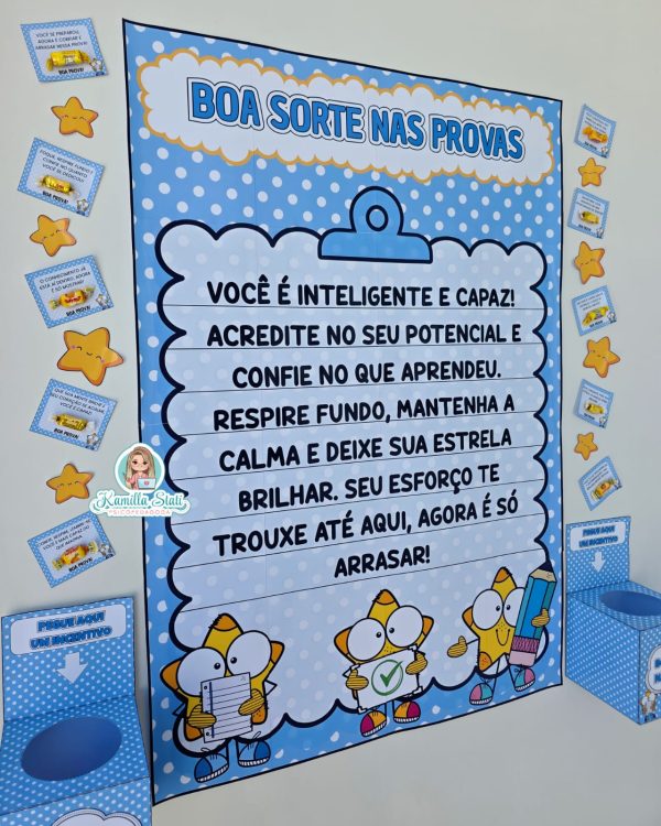 Mural + lembrancinhas boa sorte nas provas