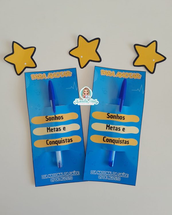 Cartão para caneta: dia Nacional da Saúde