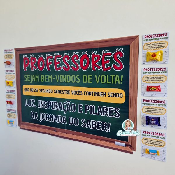Mural + lembrancinhas bem-vindos de volta professores - Imagem 5