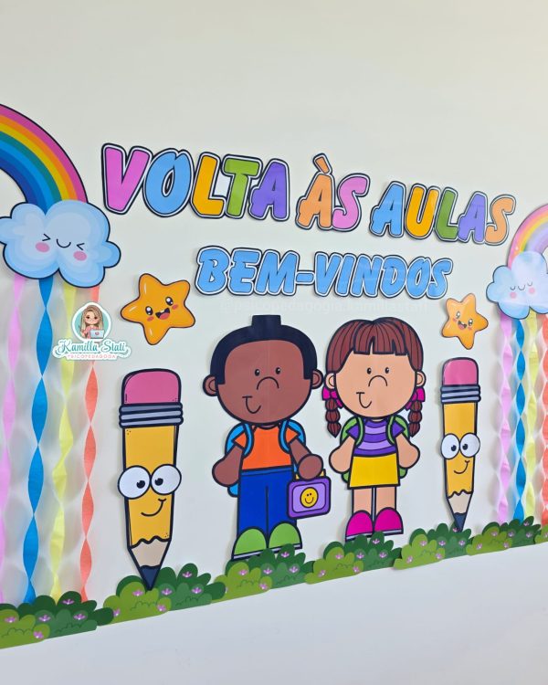 Painel volta às aulas: arco-íris
