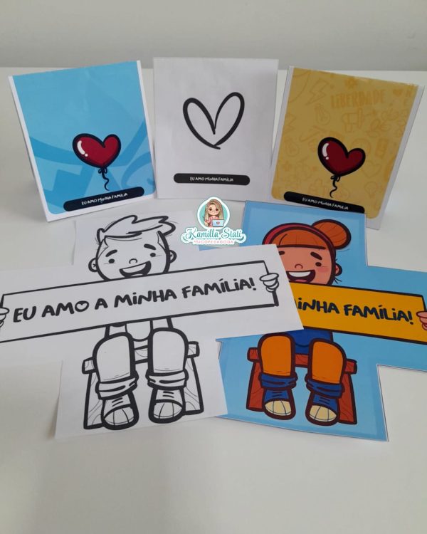 Cartão abra e fecha eu amo minha família