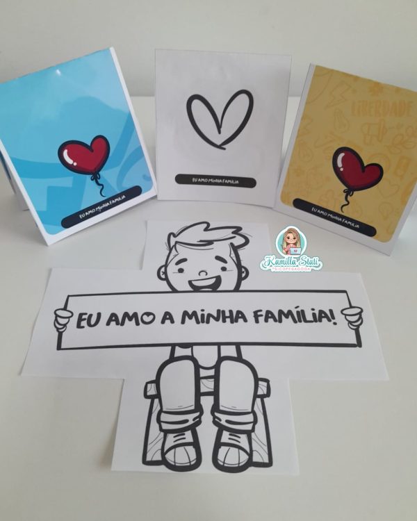 Cartão abra e fecha eu amo minha família - Imagem 2