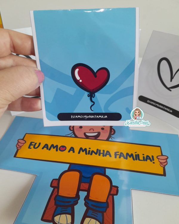Cartão abra e fecha eu amo minha família - Imagem 3