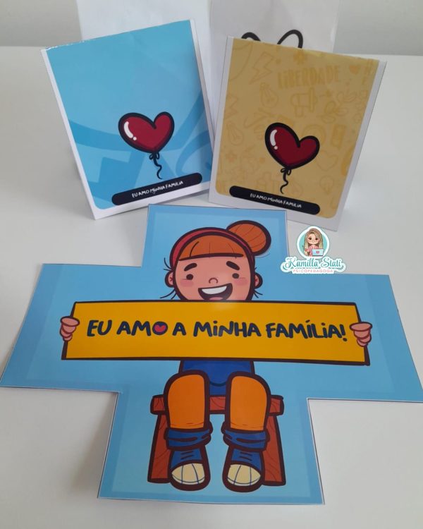 Cartão abra e fecha eu amo minha família - Imagem 5