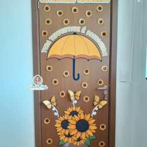 Decoração de porta: setembro amarelo girassol