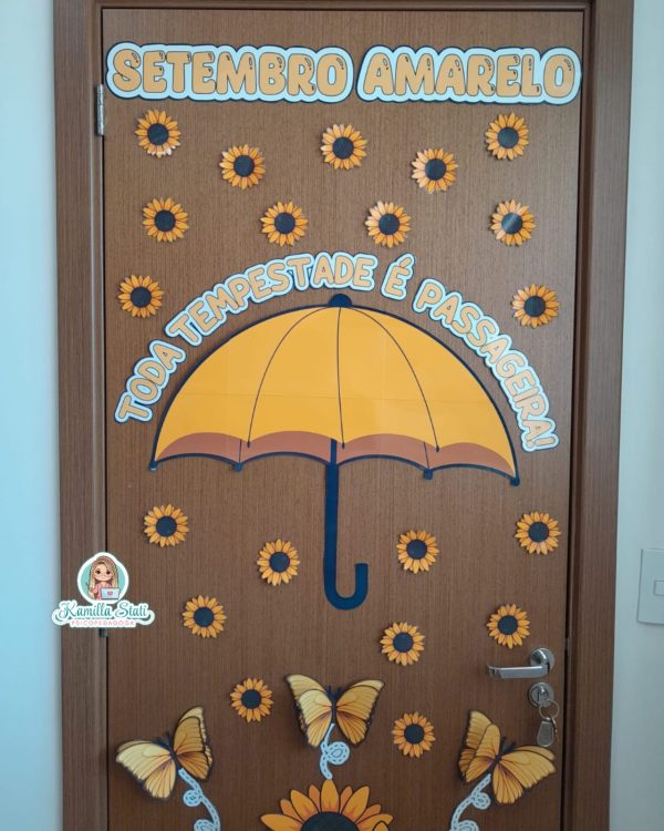 Decoração de porta: setembro amarelo girassol - Imagem 3
