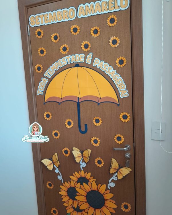 Decoração de porta: setembro amarelo girassol - Imagem 4