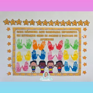 Mural das mãozinhas dia do estudante
