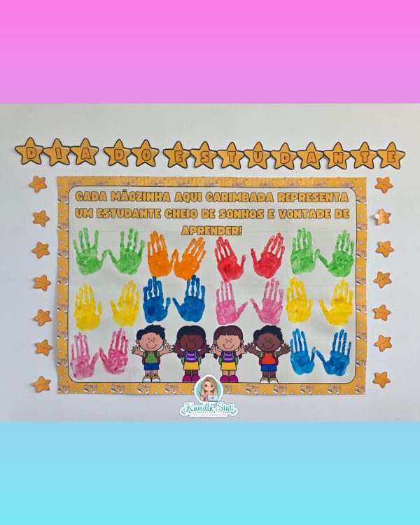 Mural das mãozinhas dia do estudante