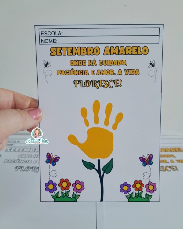 Atividade setembro amarelo: carimbo da mãozinha