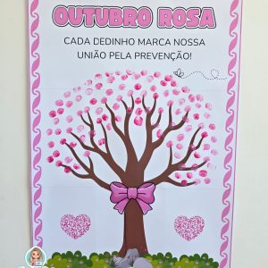 Mural dos dedinhos Outubro rosa