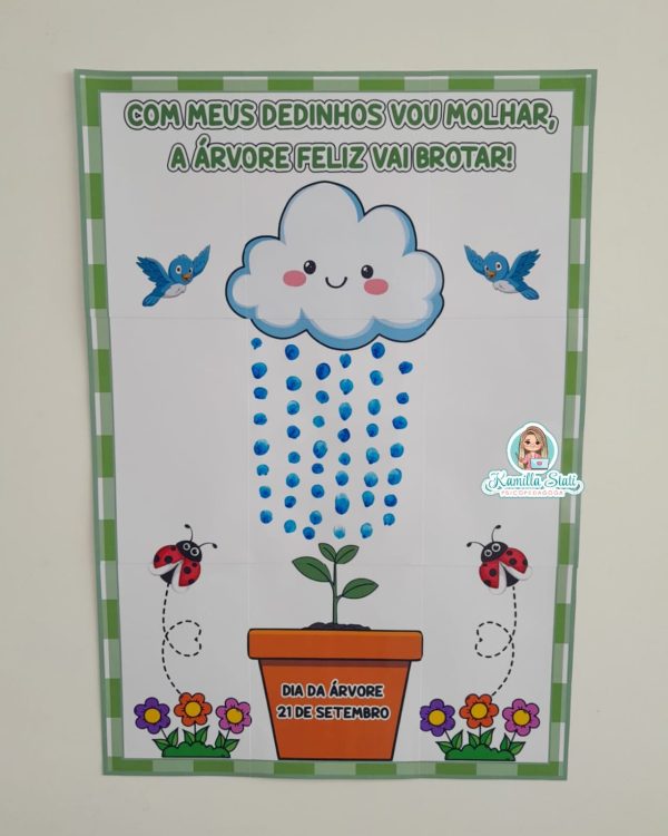 Mural dos dedinhos: dia da árvore
