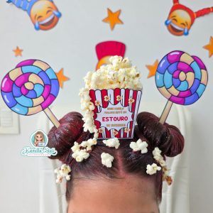 Cabelo maluco pipoca e pirulito