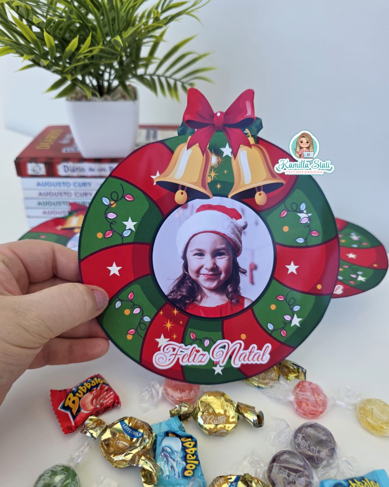 Guirlanda de Natal com foto para doces