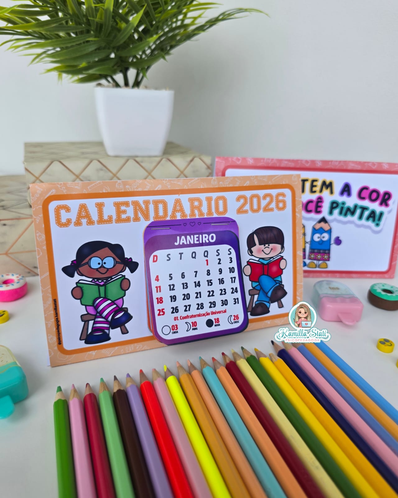 Calendário de mesa interativo 2026 - Imagem 3