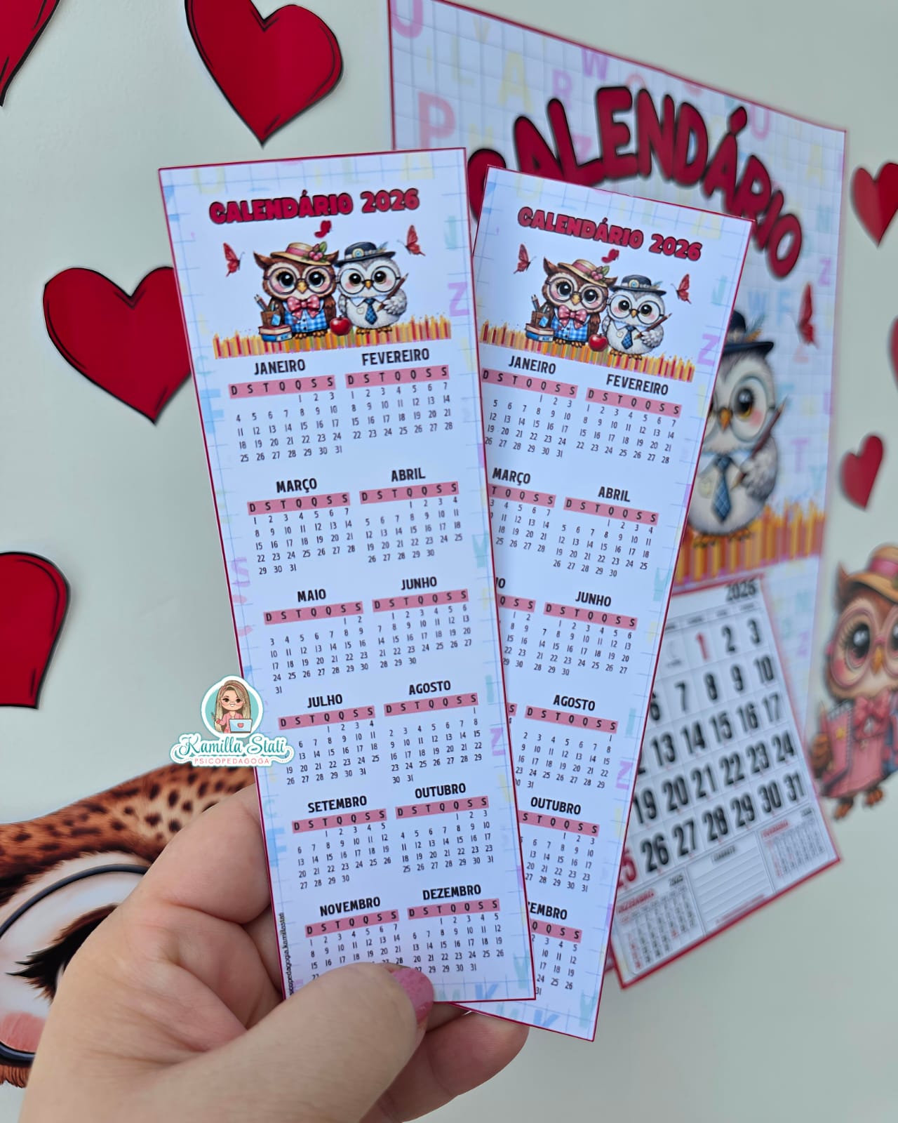 Calendário de parede Coruja 2026 - Imagem 4