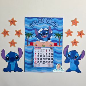 Calendário de parede Stitch 2026
