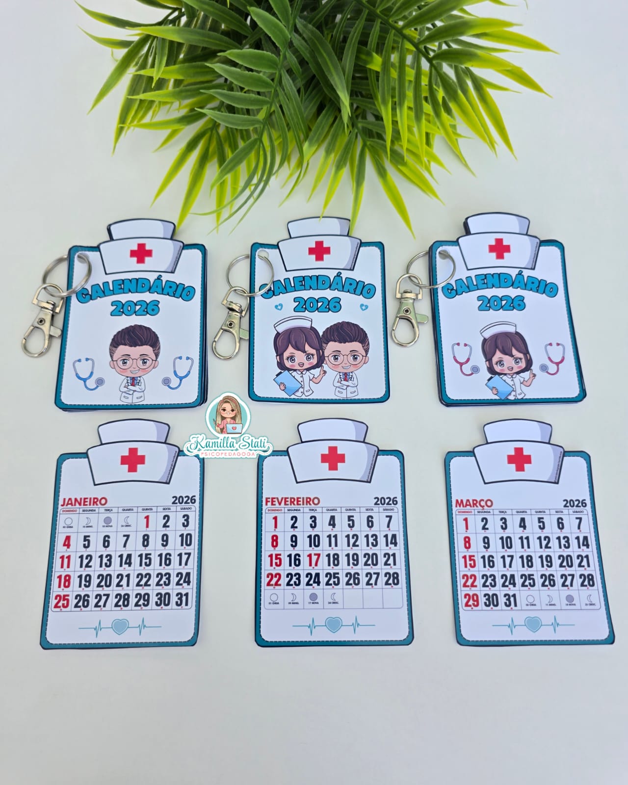 Chaveiro calendário 2026 enfermagem - Imagem 2