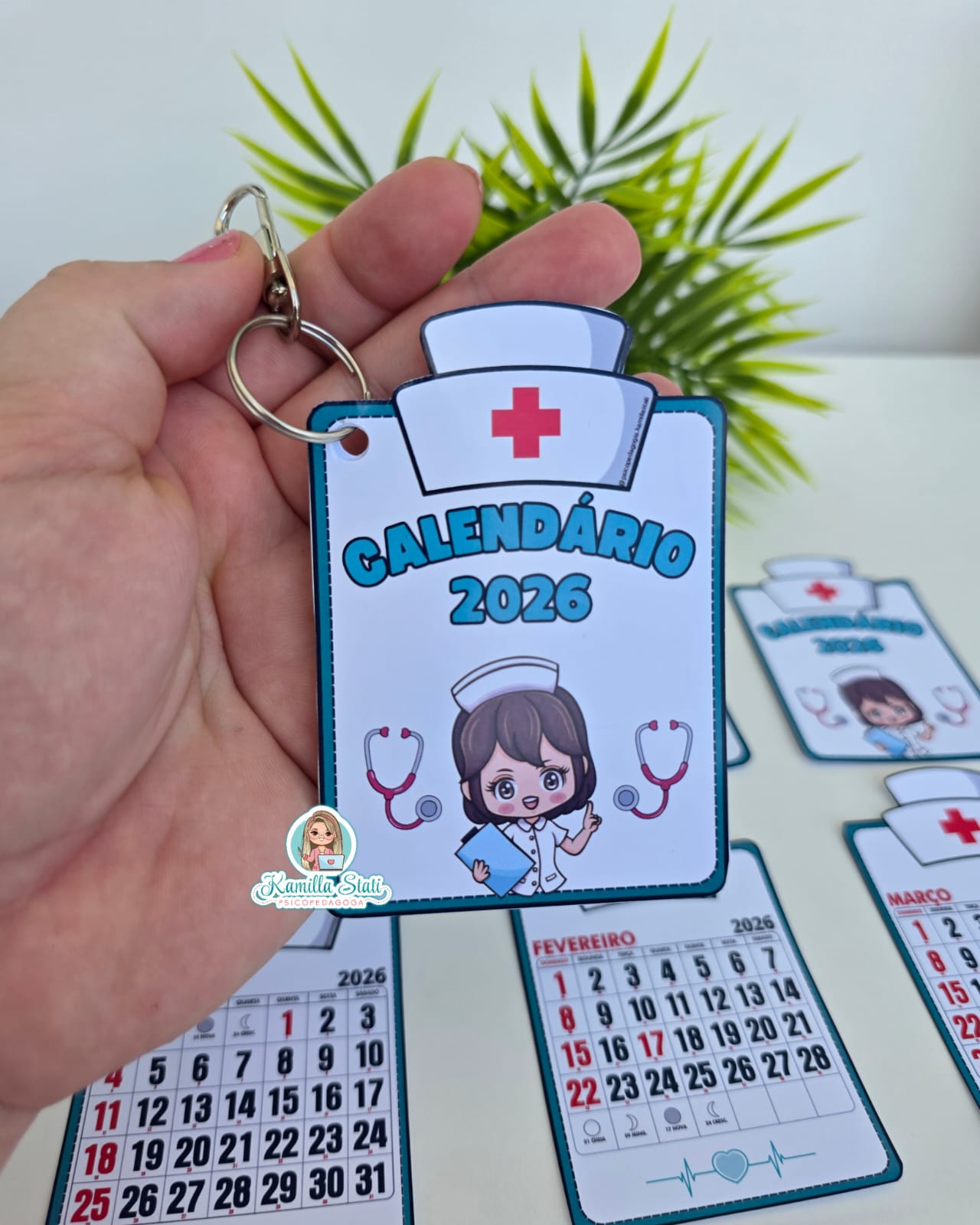 Chaveiro calendário 2026 enfermagem - Imagem 3