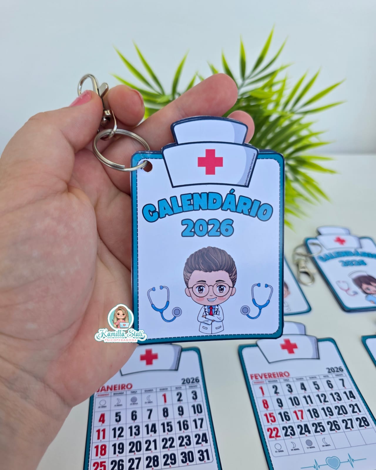 Chaveiro calendário 2026 enfermagem - Imagem 4
